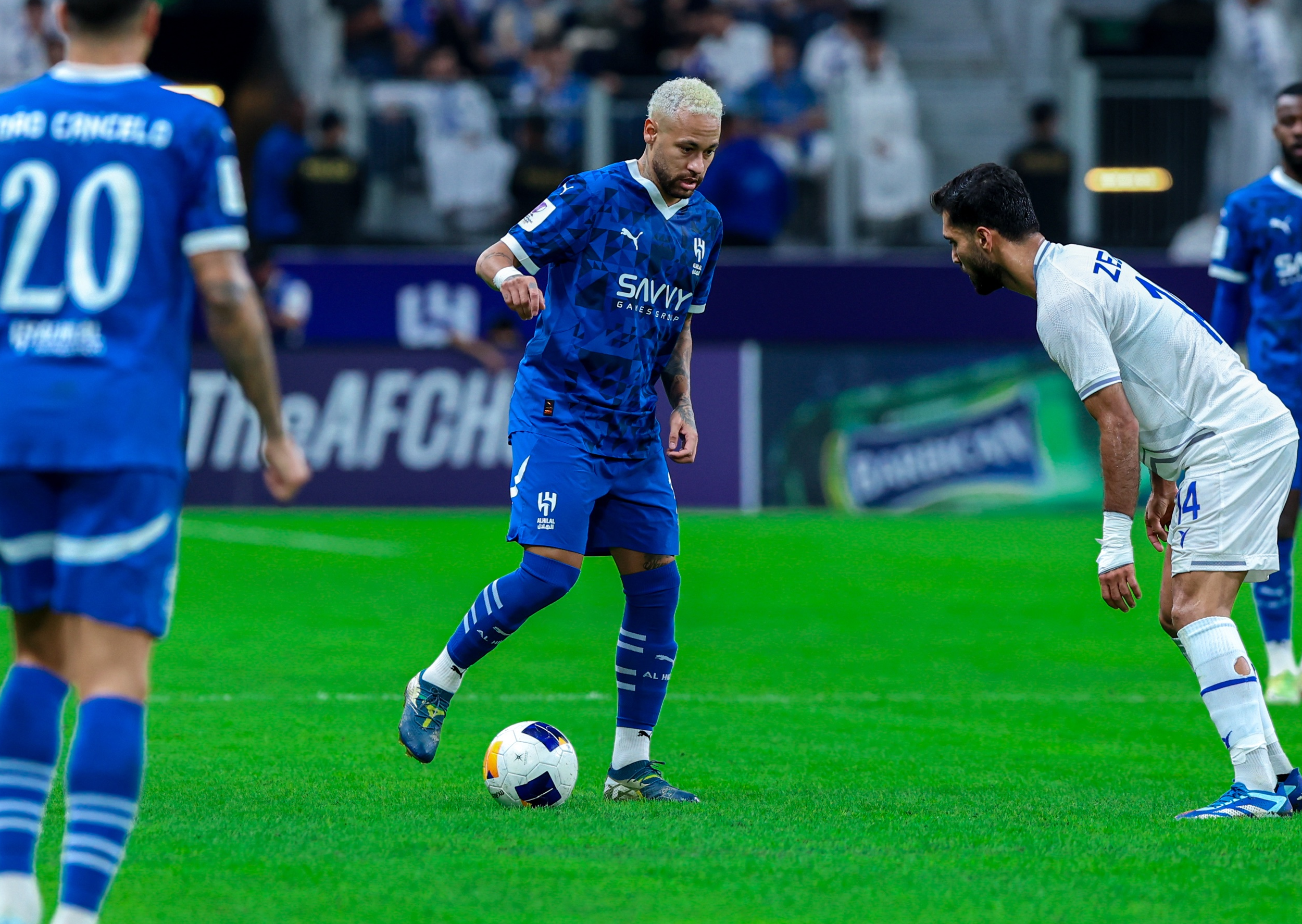 Neymar sente dores na perna e é substituído no Segundo jogo no retorno ao Al-Hilal. Foto: Divulgação / Al-Hilal